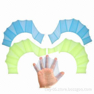 Silicone wedded gloves, help to swimming